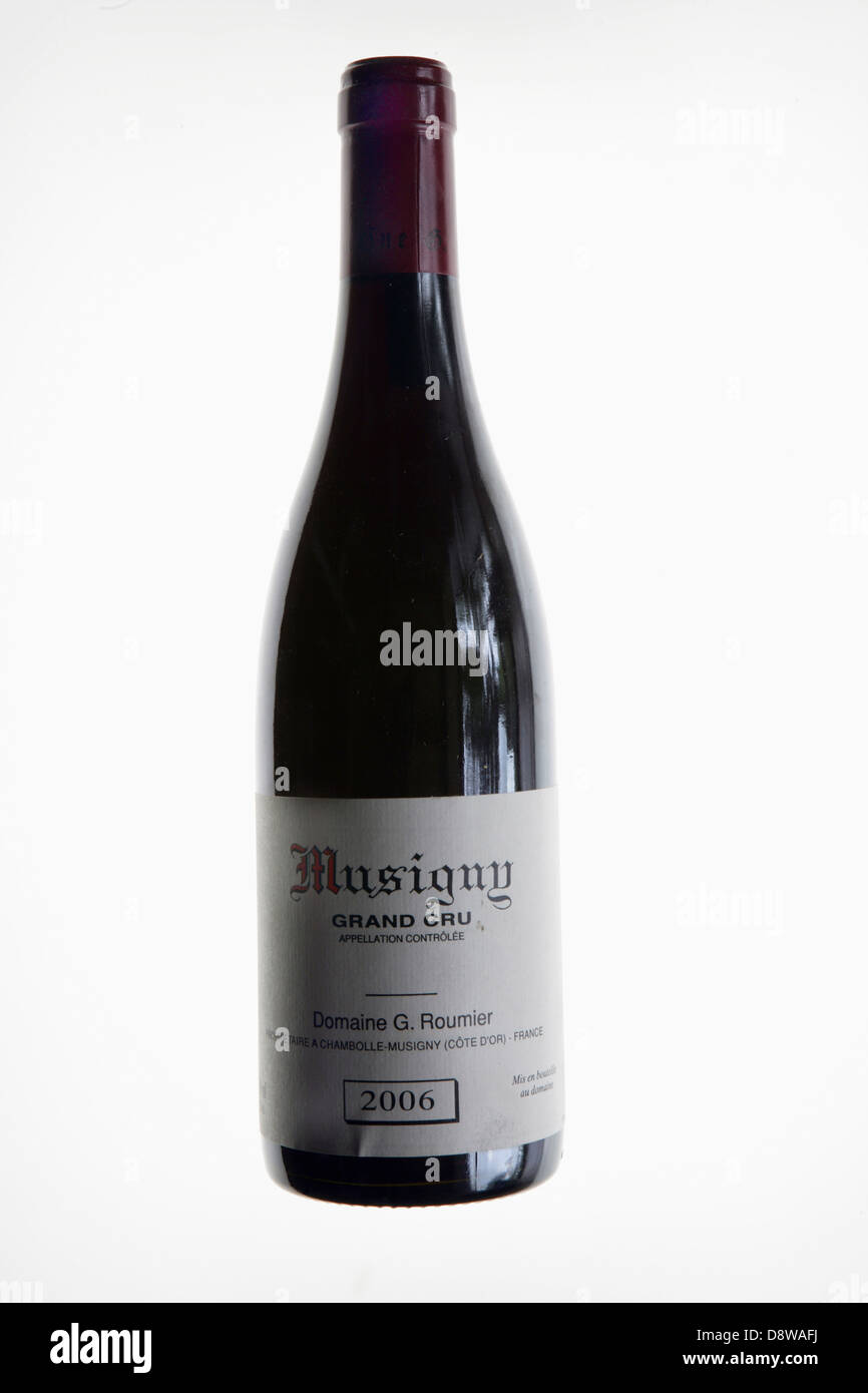 Flasche Musigny 2006 Stockfoto