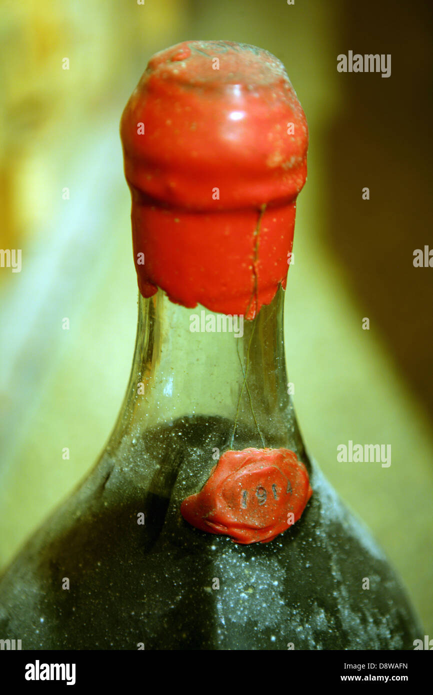 Flasche Grande Fine Champagne 1914 Stockfoto