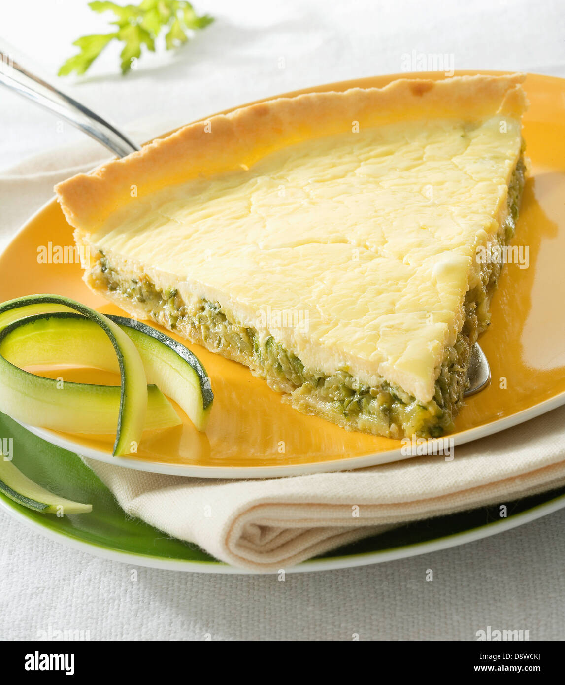 Zucchini und Brousse herzhafte Torte Stockfoto