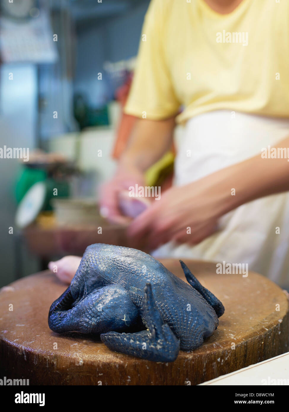 Schwarze Huhn aus der Tekka Center Markt Stockfoto