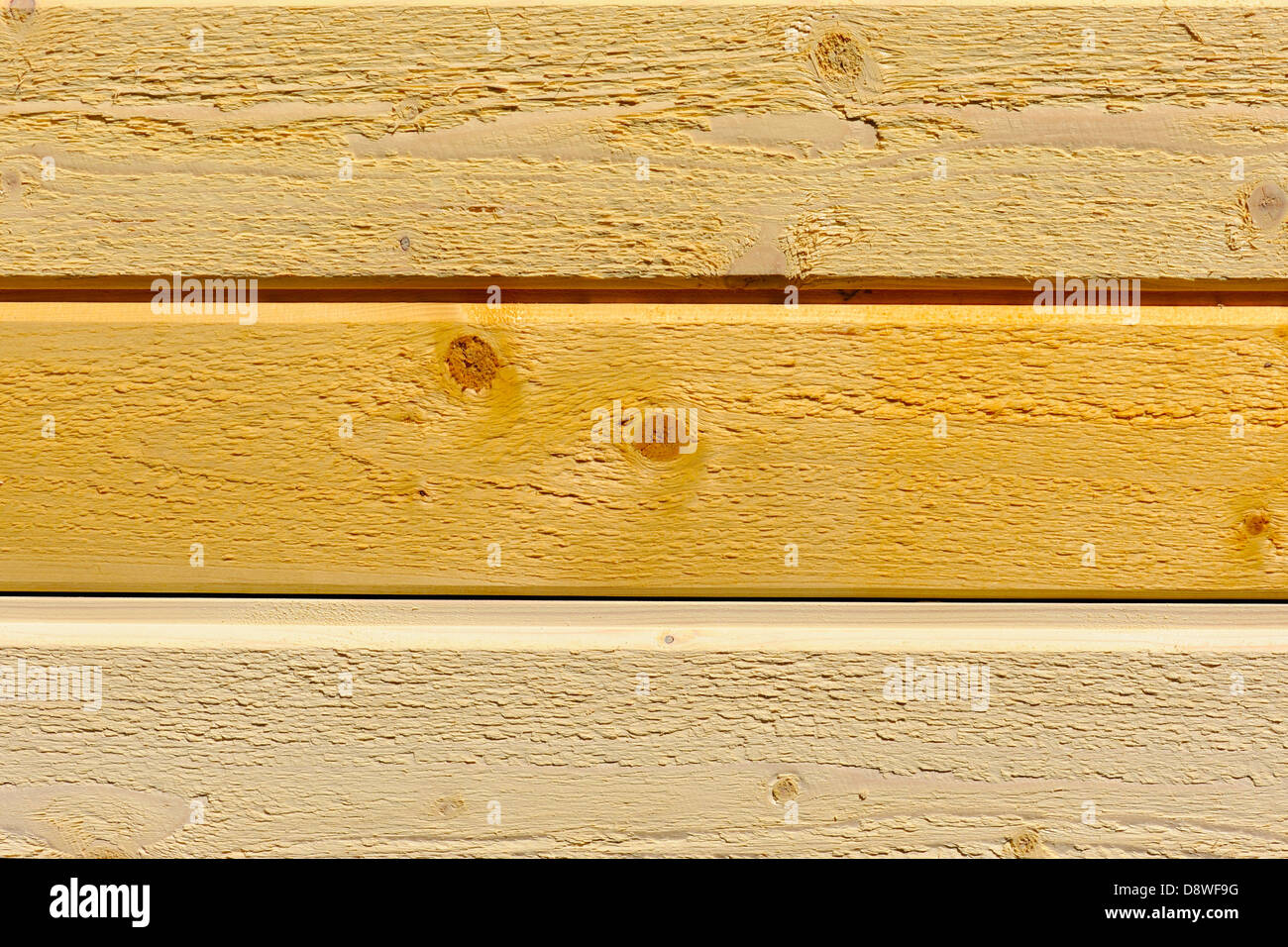 Wetterschenkel mit verschiedenen Tönen von Banane Gelb Farbe bemalt Stockfoto