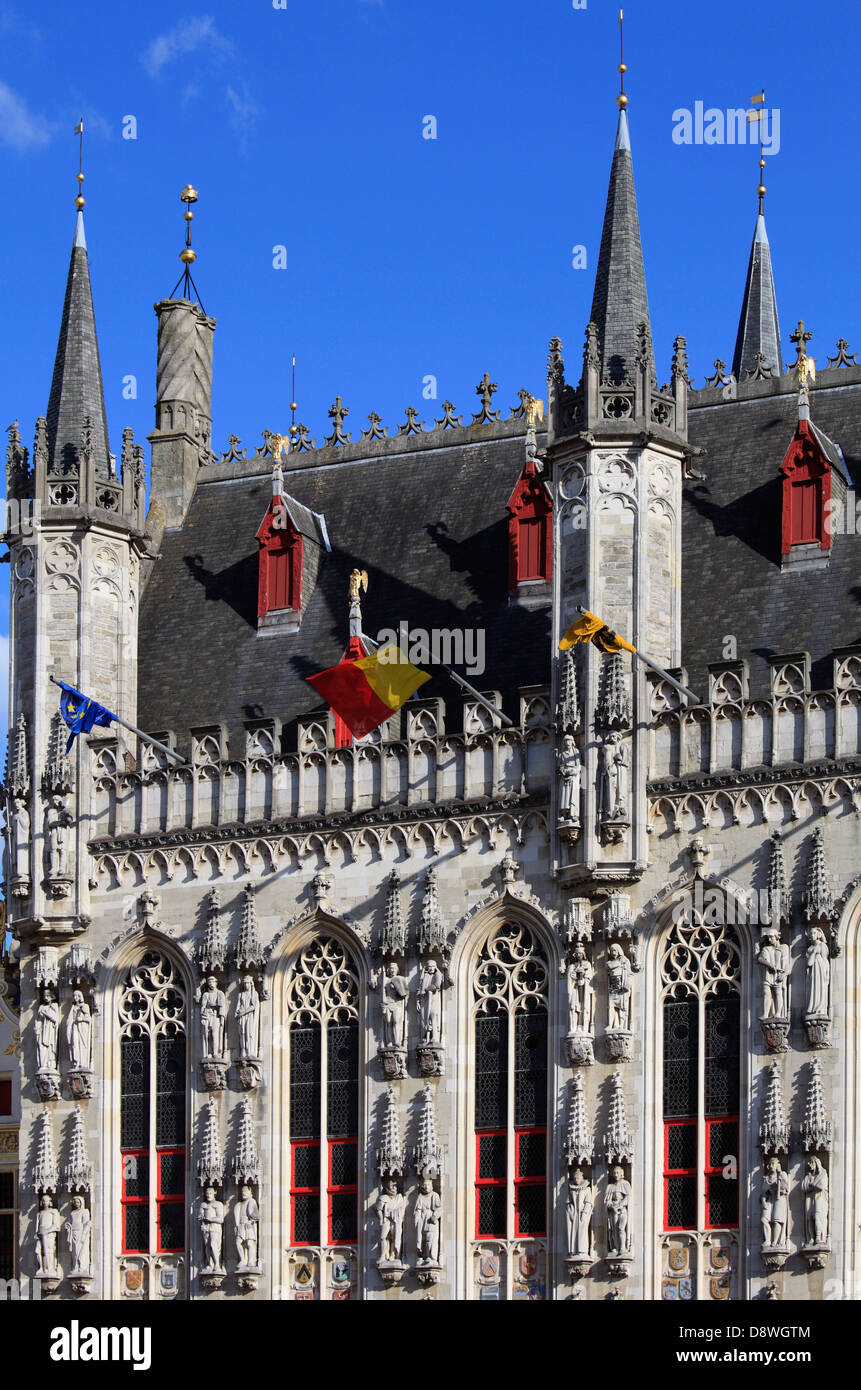 Belgien, Brügge, Stadhuis, Rathaus, Stockfoto