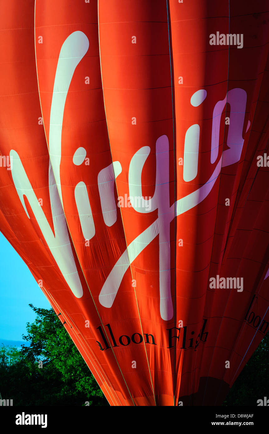 Vorbereitung für einen Flug in einem Heißluftballon Stockfoto