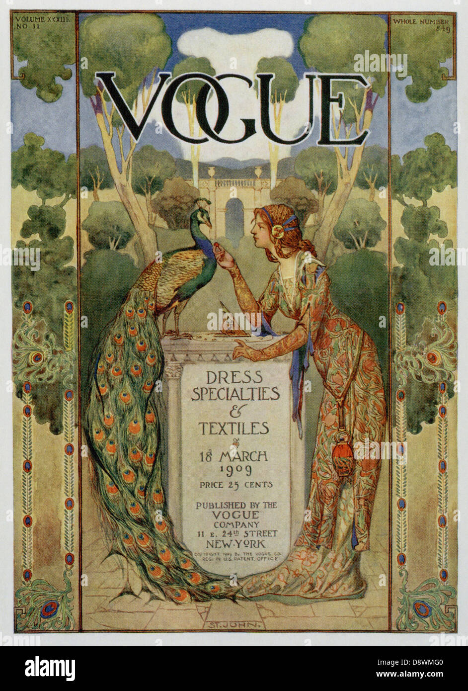 Vintage Vogue Magazin-cover Stockfoto