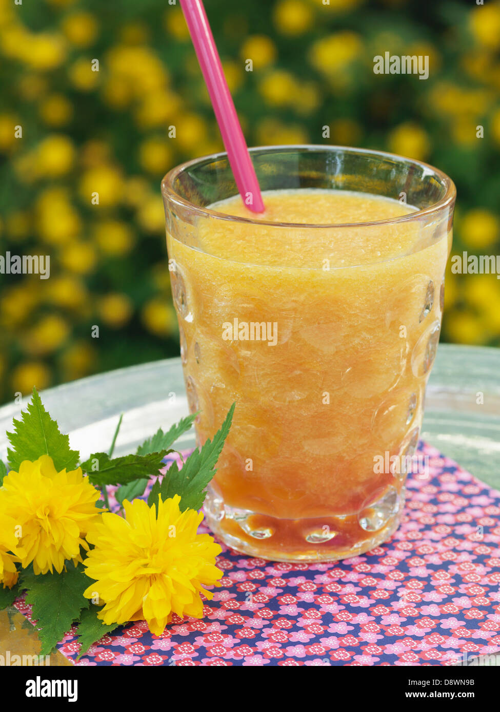 Melonensaft mit Granatapfel cordial Stockfoto