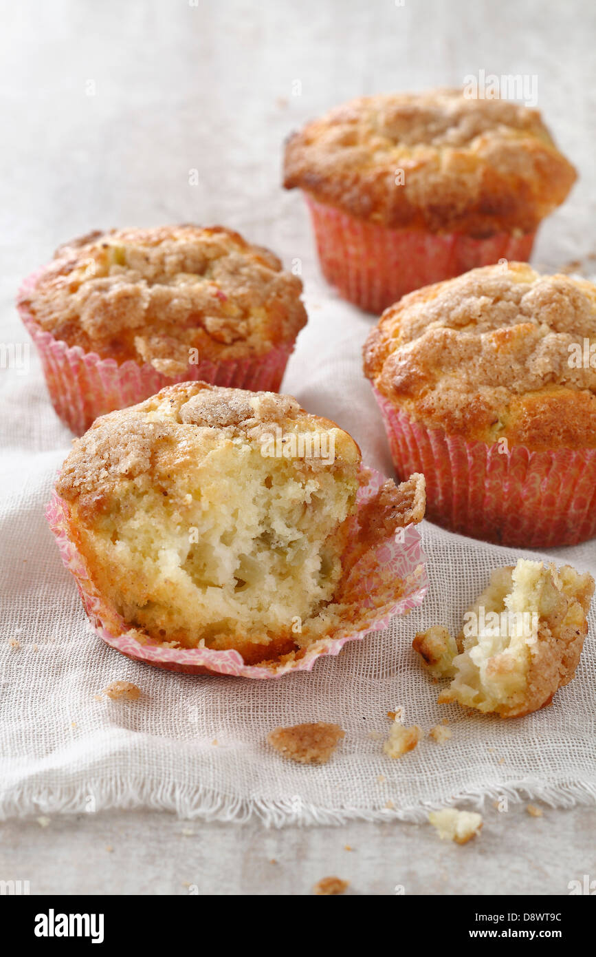 Rhabarber-muffins Stockfoto