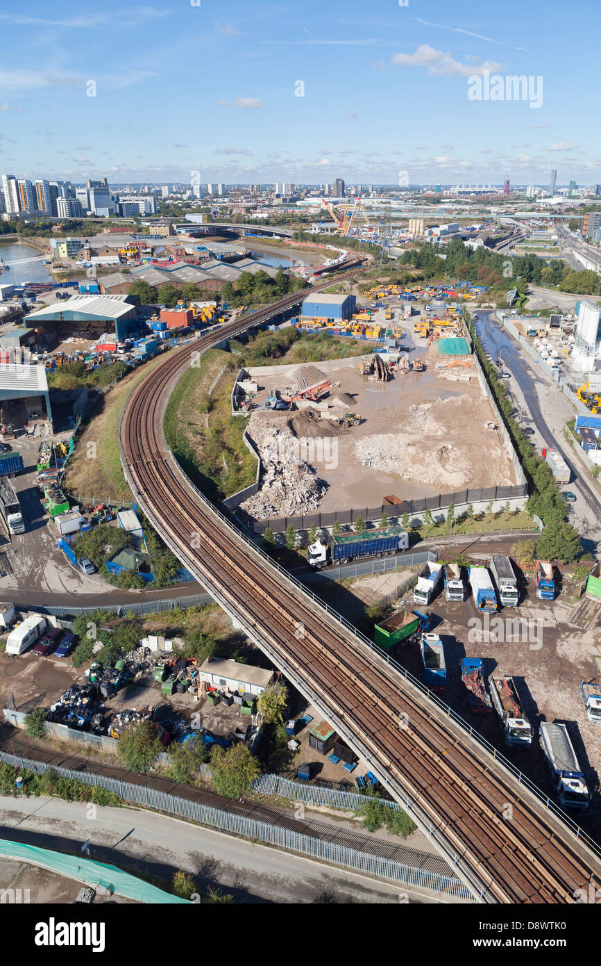 Luftbild oder die dlr-Tracks, London, England Stockfoto