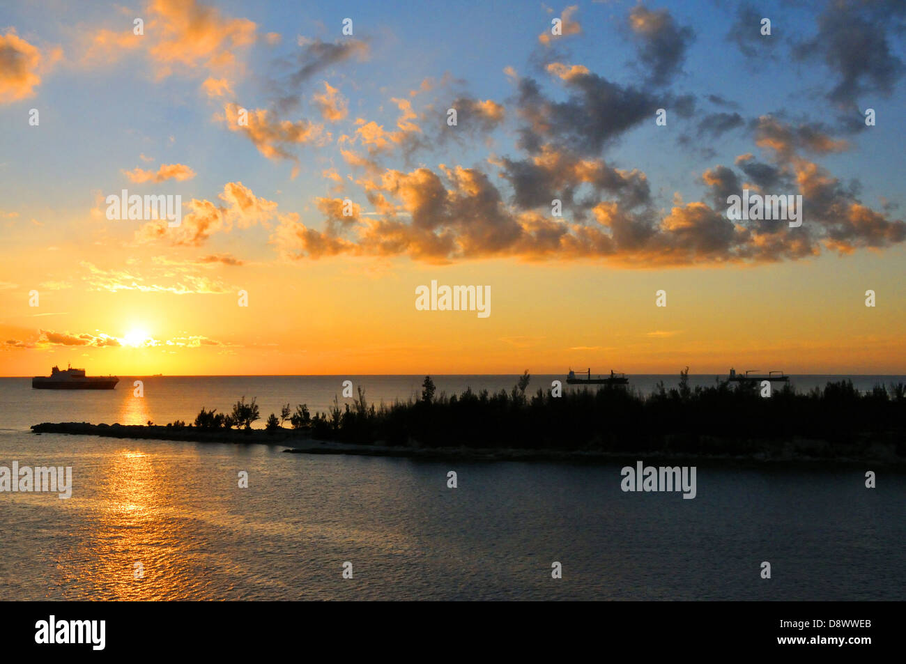 Sonnenuntergang in Nassau, Bahamas Stockfoto