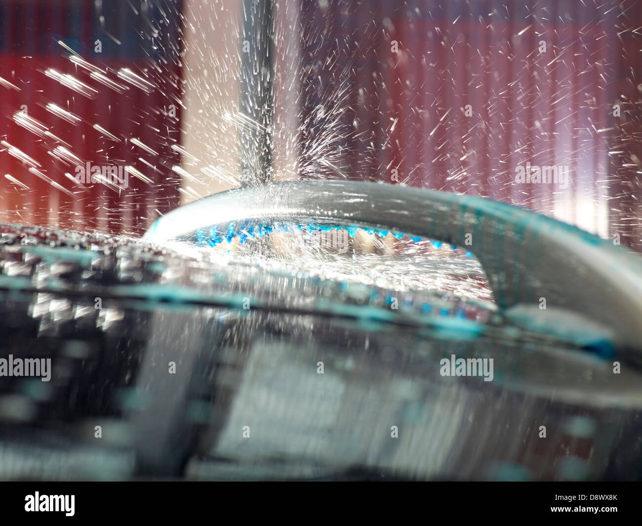 Auto-Waschanlagen Kraftfahrzeug Pinsel reinigen außen Stockfoto