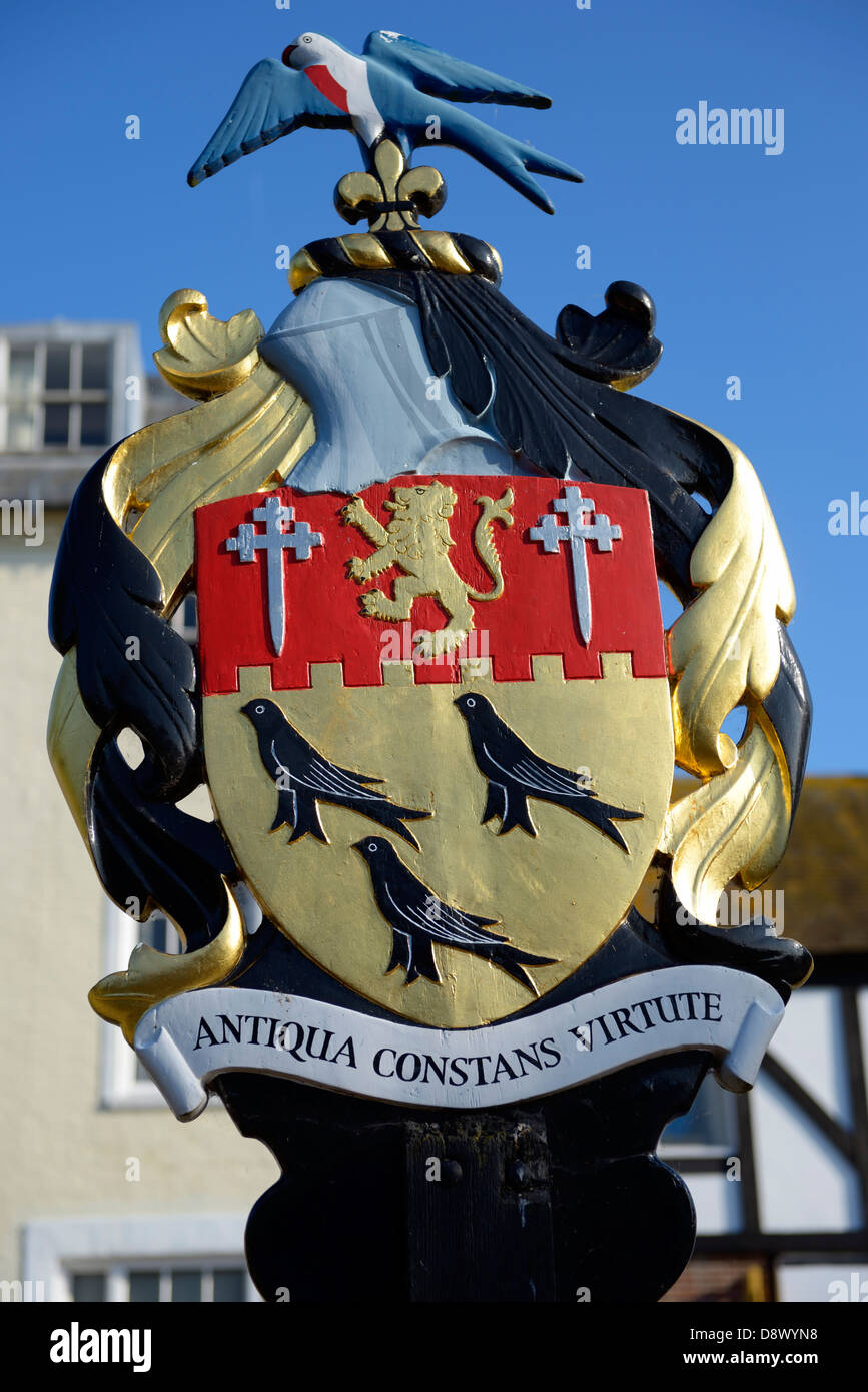 Die Stadt Wappen oder Crest of Arundel, West Sussex, UK Stockfoto
