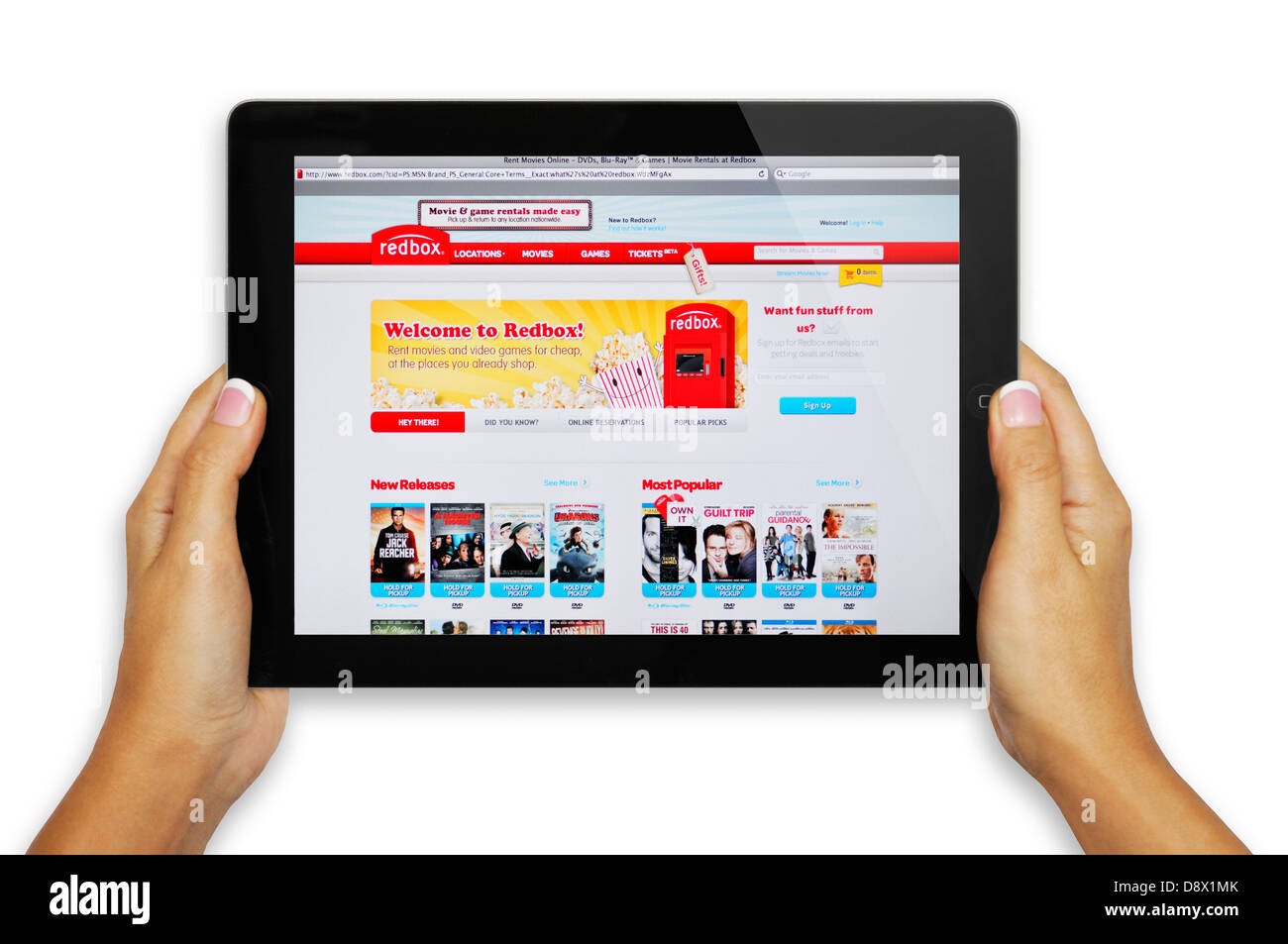 Redbox Instant Streaming Online-Filme-Webseite auf dem iPad Stockfoto