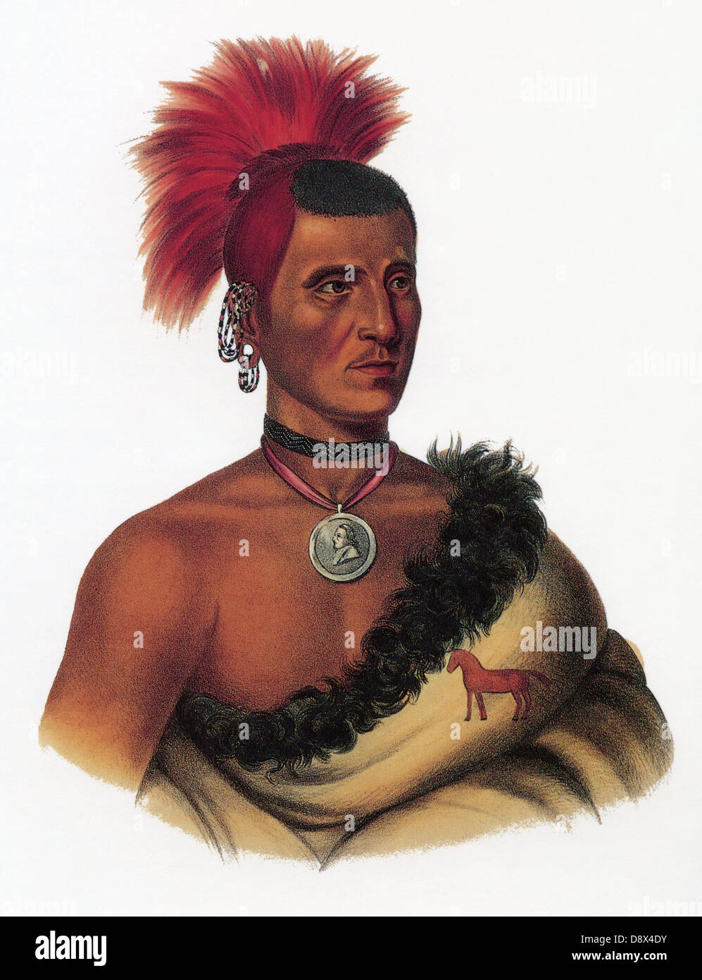 SPE-Ke-Le-Cha-Co, ein Pawnee-Häuptling, 1841 Stockfoto