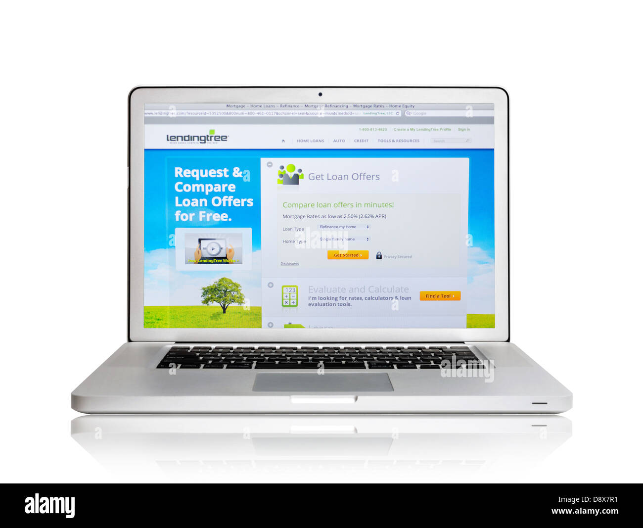 LendingTree Website auf Laptop-Bildschirm - Online-Kredit bietet und Preise Stockfoto