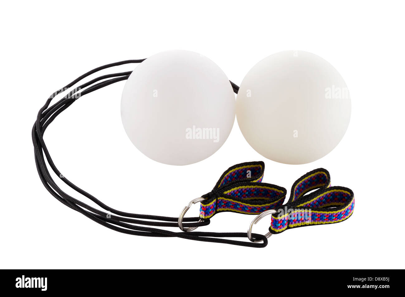 POI - Ausrüstung für das Jonglieren auf weißem Hintergrund Stockfoto