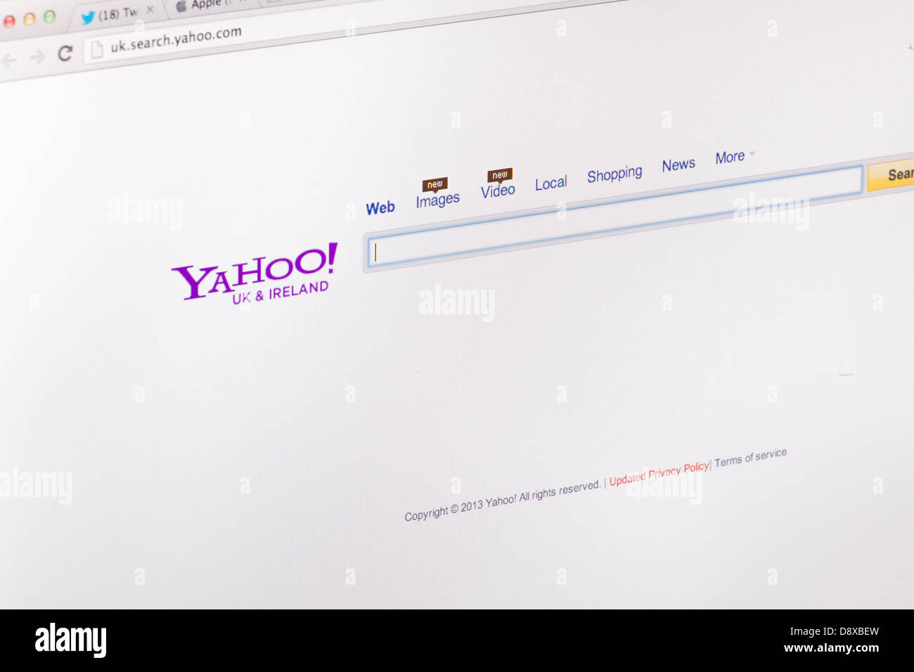 Yahoo Search Engine UK Irland Website oder Web-Seite auf einem  Laptop-Bildschirm oder Computer-monitor Stockfotografie - Alamy
