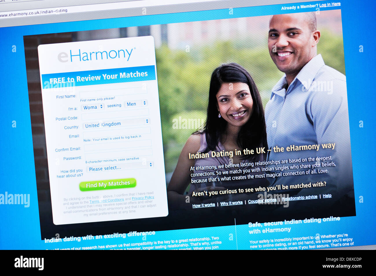 eHarmony online-dating für Indianer-website Stockfoto