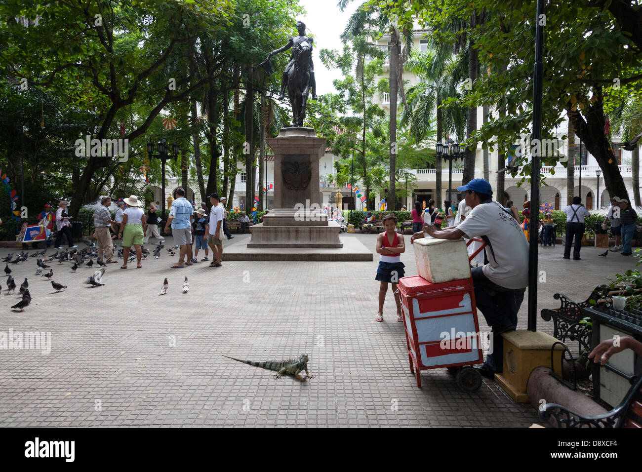 Plaza de Bolivar, Cartagena, Kolumbien Stockfoto