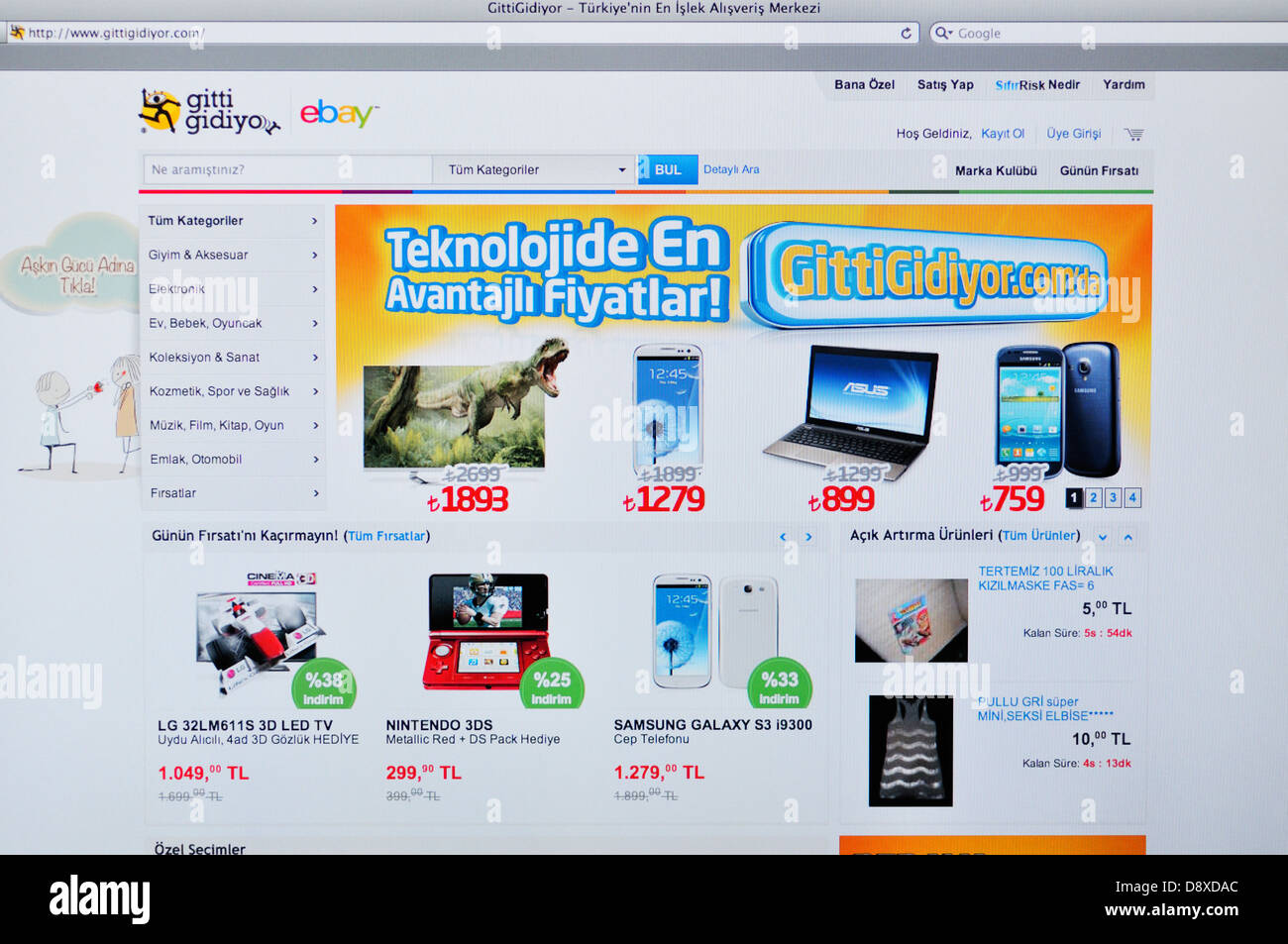 Türkische eBay online-shopping-website Stockfoto