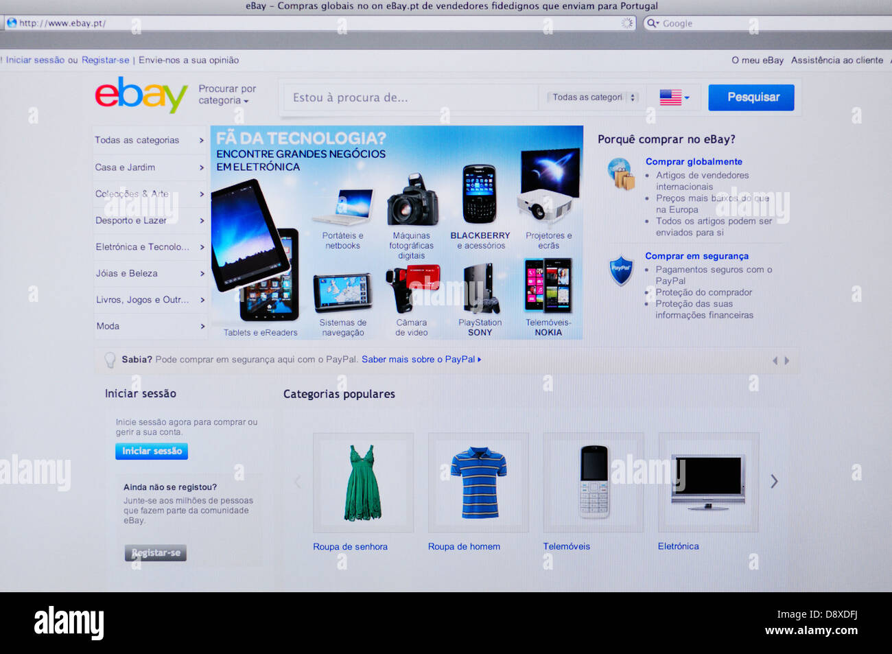 Portugal eBay online-shopping-website Stockfoto