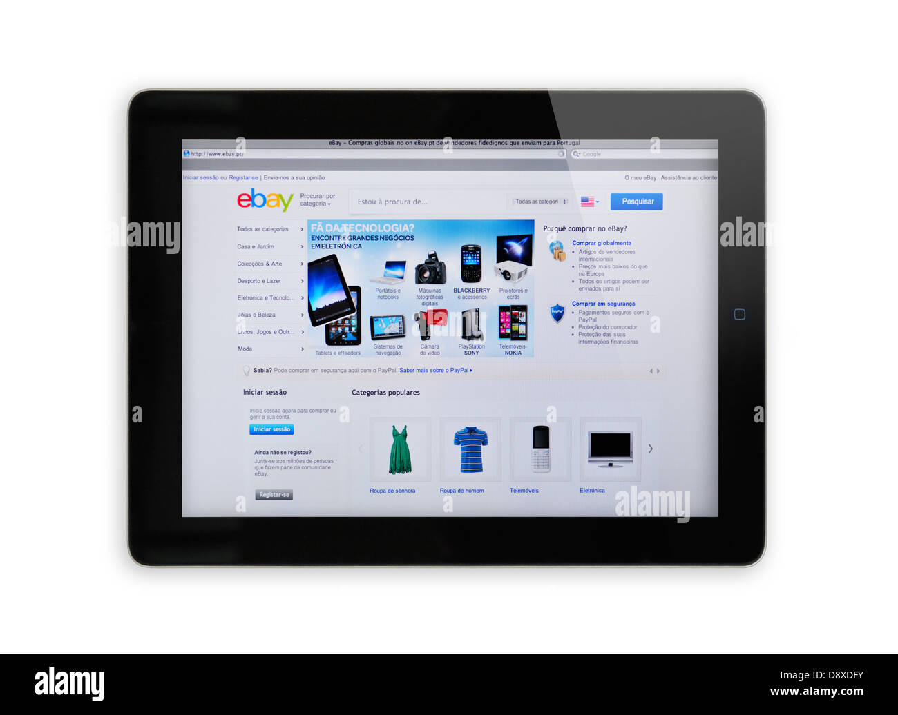Portugal eBay online-shopping-Website auf dem iPad-Bildschirm Stockfoto