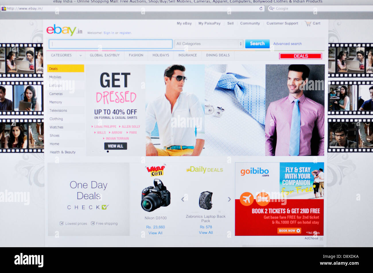 Indien-eBay online-shopping-website Stockfoto