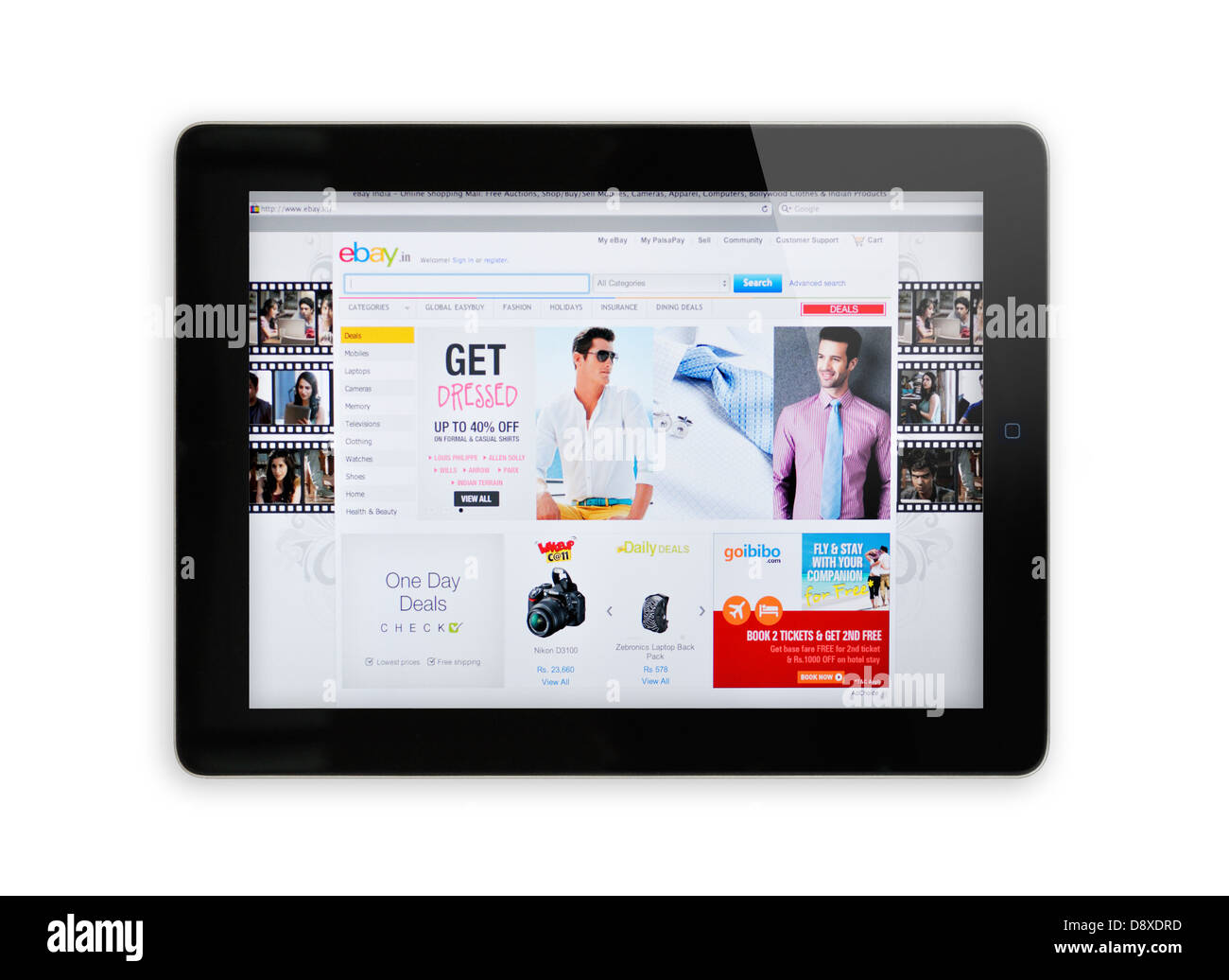 Indien eBay online-shopping-Website auf dem iPad-Bildschirm Stockfoto