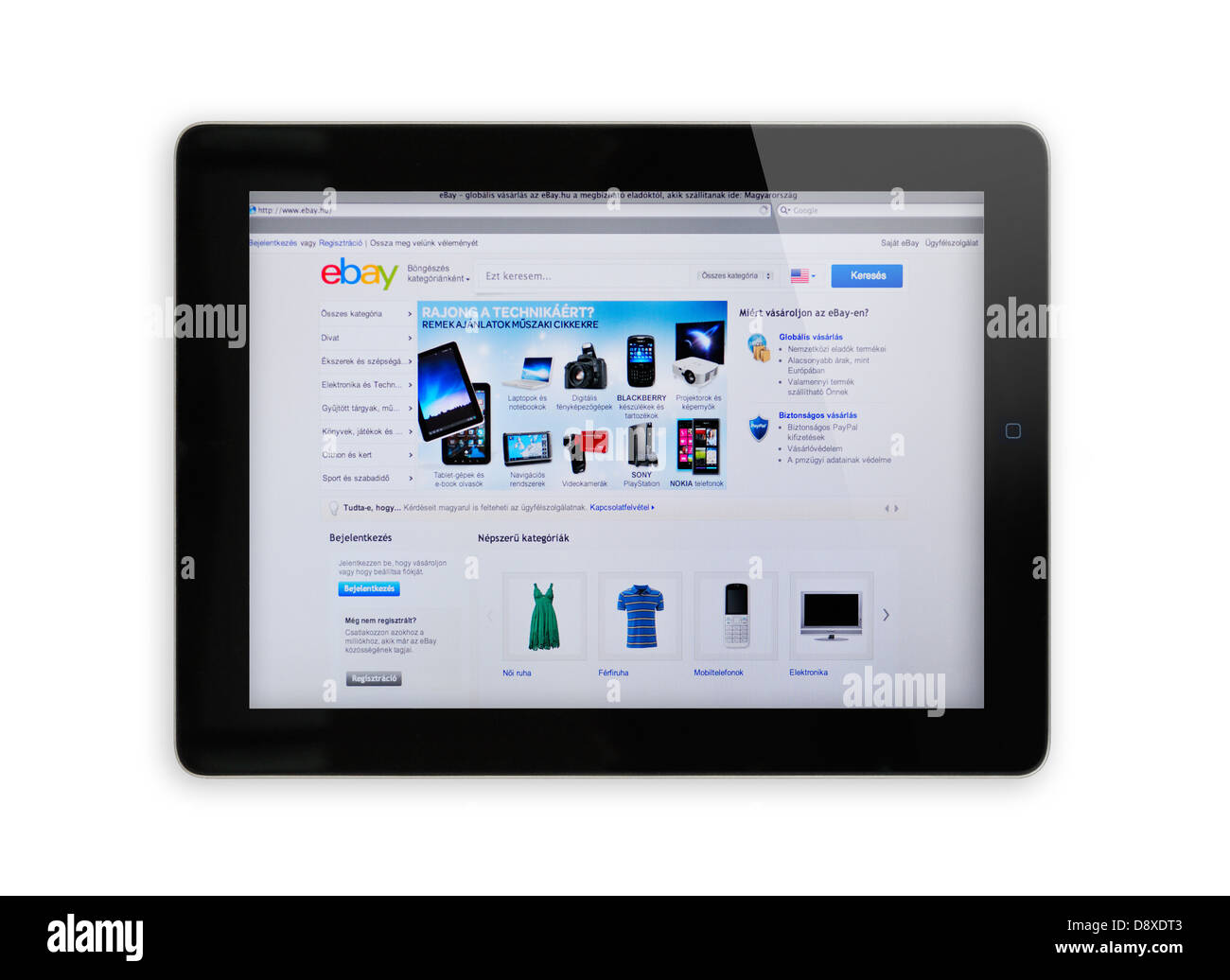 Ungarn eBay online-shopping-Website auf dem iPad-Bildschirm Stockfoto
