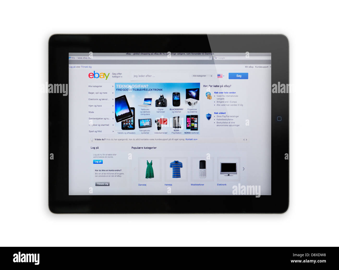 Dänemark eBay online-shopping-Website auf dem iPad-Bildschirm Stockfoto