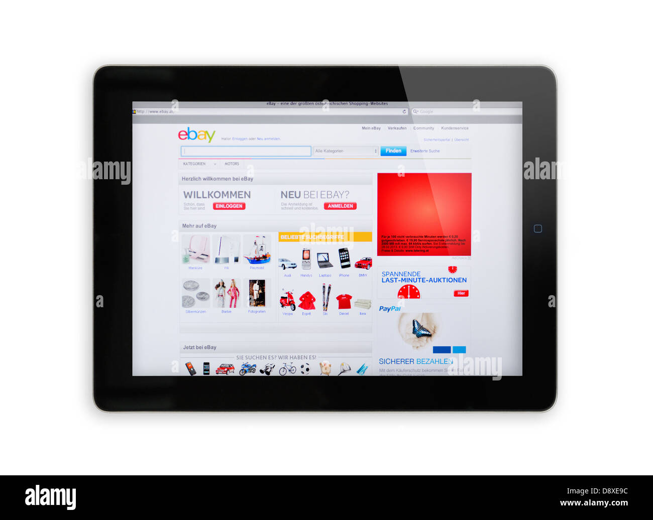 Australien eBay online-shopping-Website auf dem iPad-Bildschirm Stockfoto