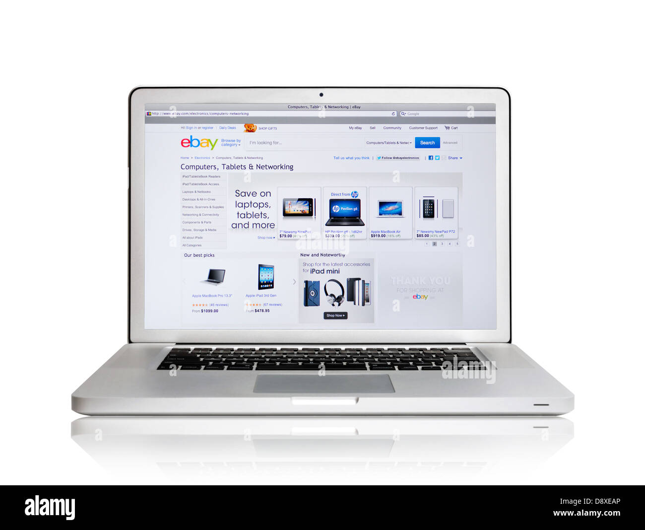 eBay online-shopping-Website auf Laptop-Bildschirm Stockfoto