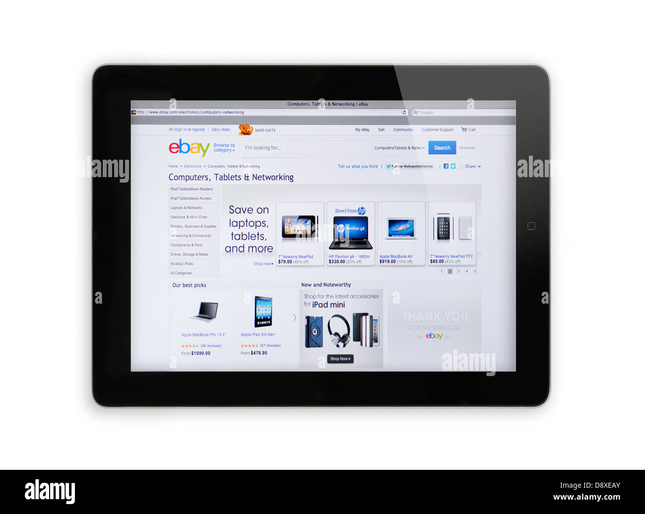 eBay online-shopping-Website auf dem iPad-Bildschirm Stockfoto