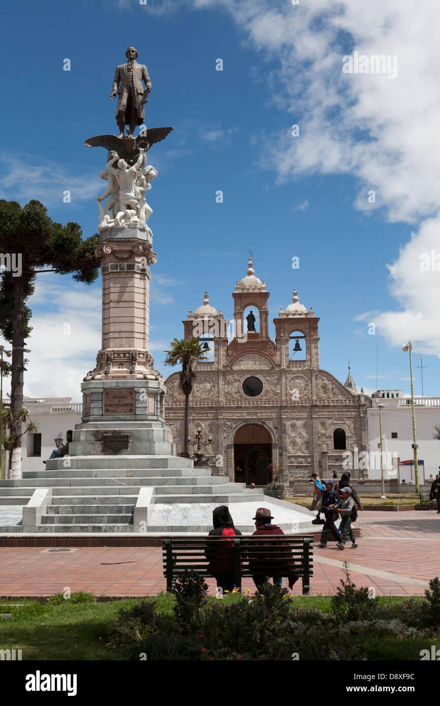 Catedral Santa Barbara, Parque Maldonado, Riobamba, Ecuador Stockfoto