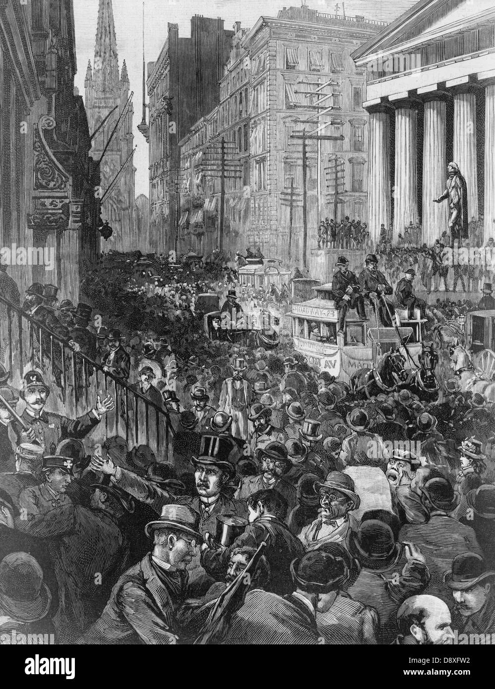 Die Panik - Szenen in der Wall Street Mittwochmorgen, 14. Mai 1884 Stockfoto