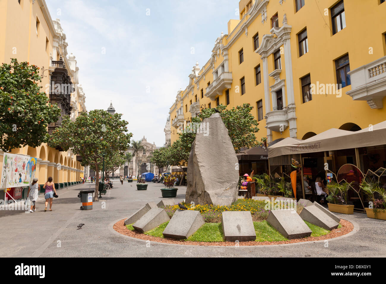 Jr. Callao Straße in der Nähe von Plaza Mayor, Lima, Peru Stockfoto