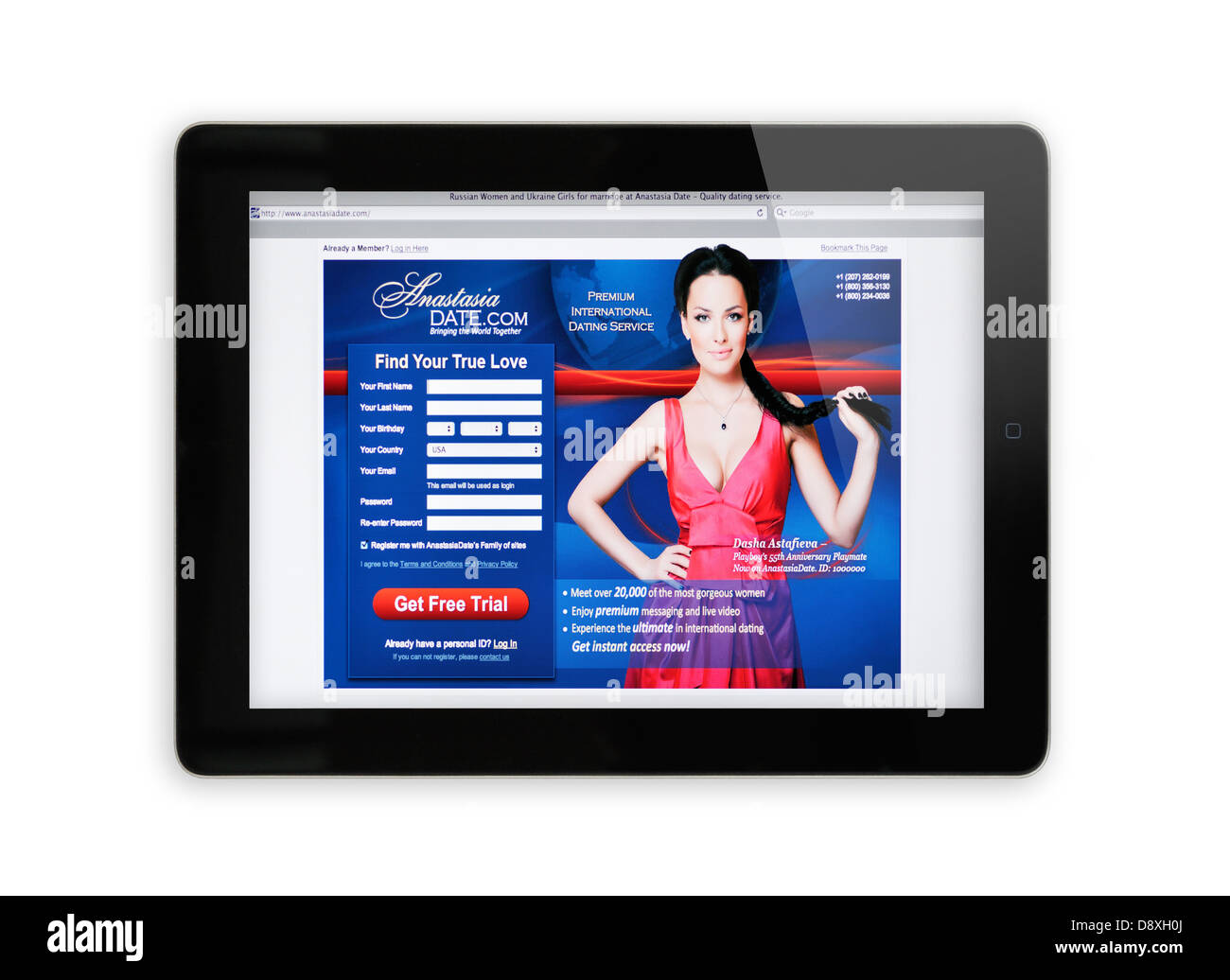 Russische und ukrainische online-dating-Webseite auf dem iPad Stockfoto