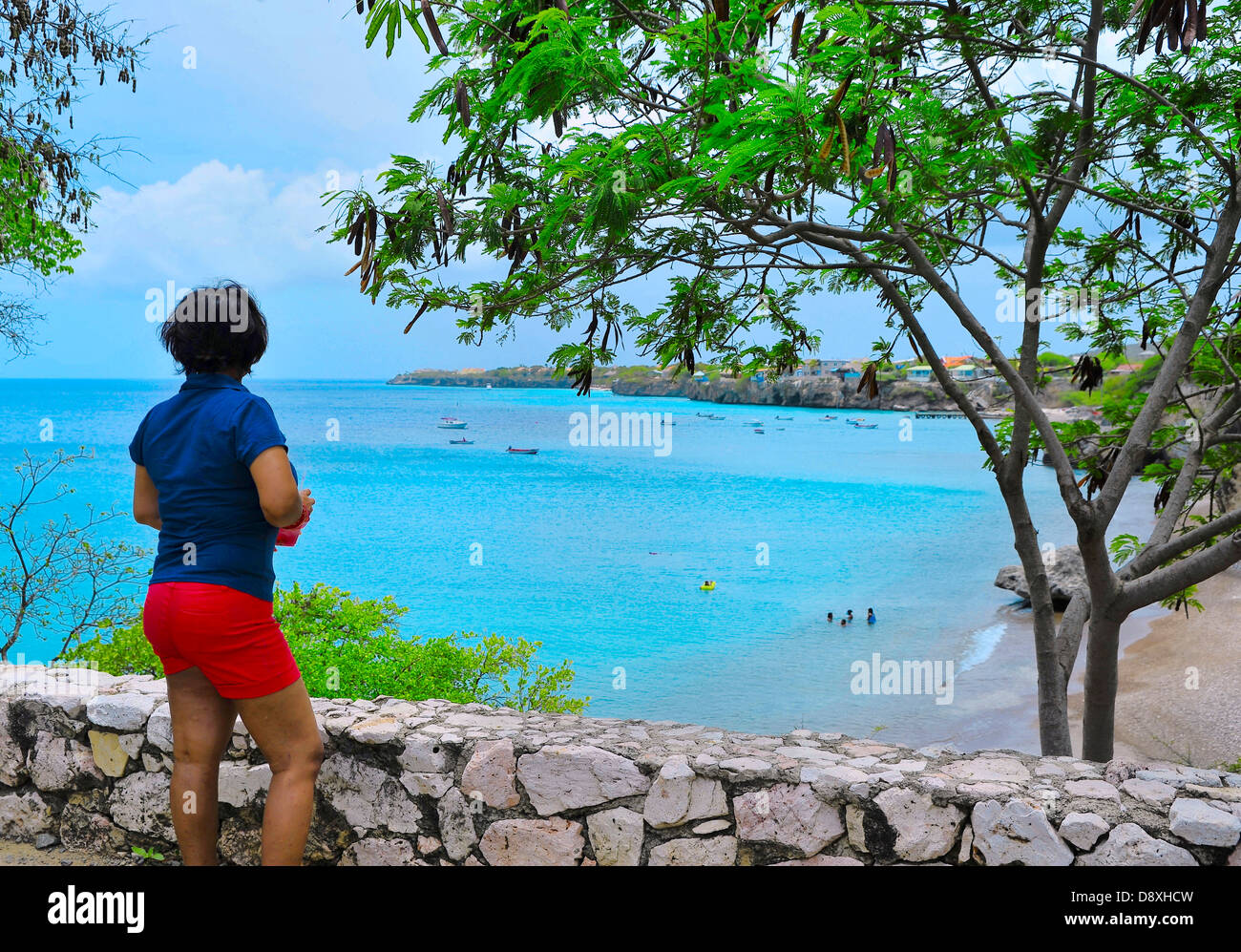 Bucht Westpunt Curacao Stockfoto