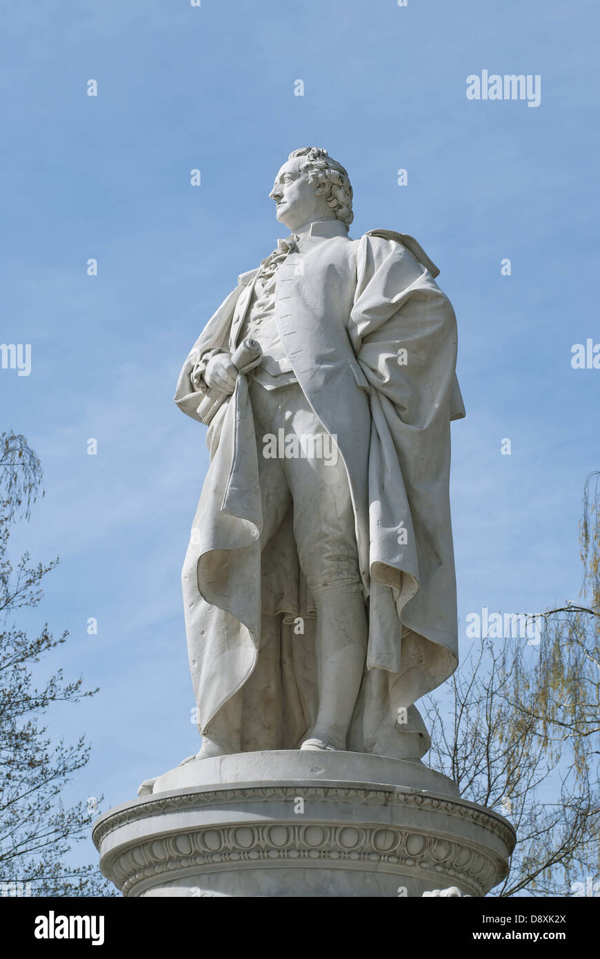 Denkmal von Johann Wolfgang von Goethe in Berlin, Deutschland. Zeitigen Frühjahr Stockfoto