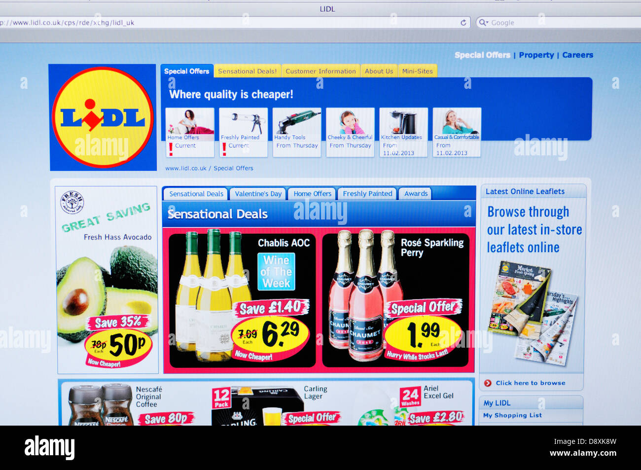 LIDL-website Stockfoto