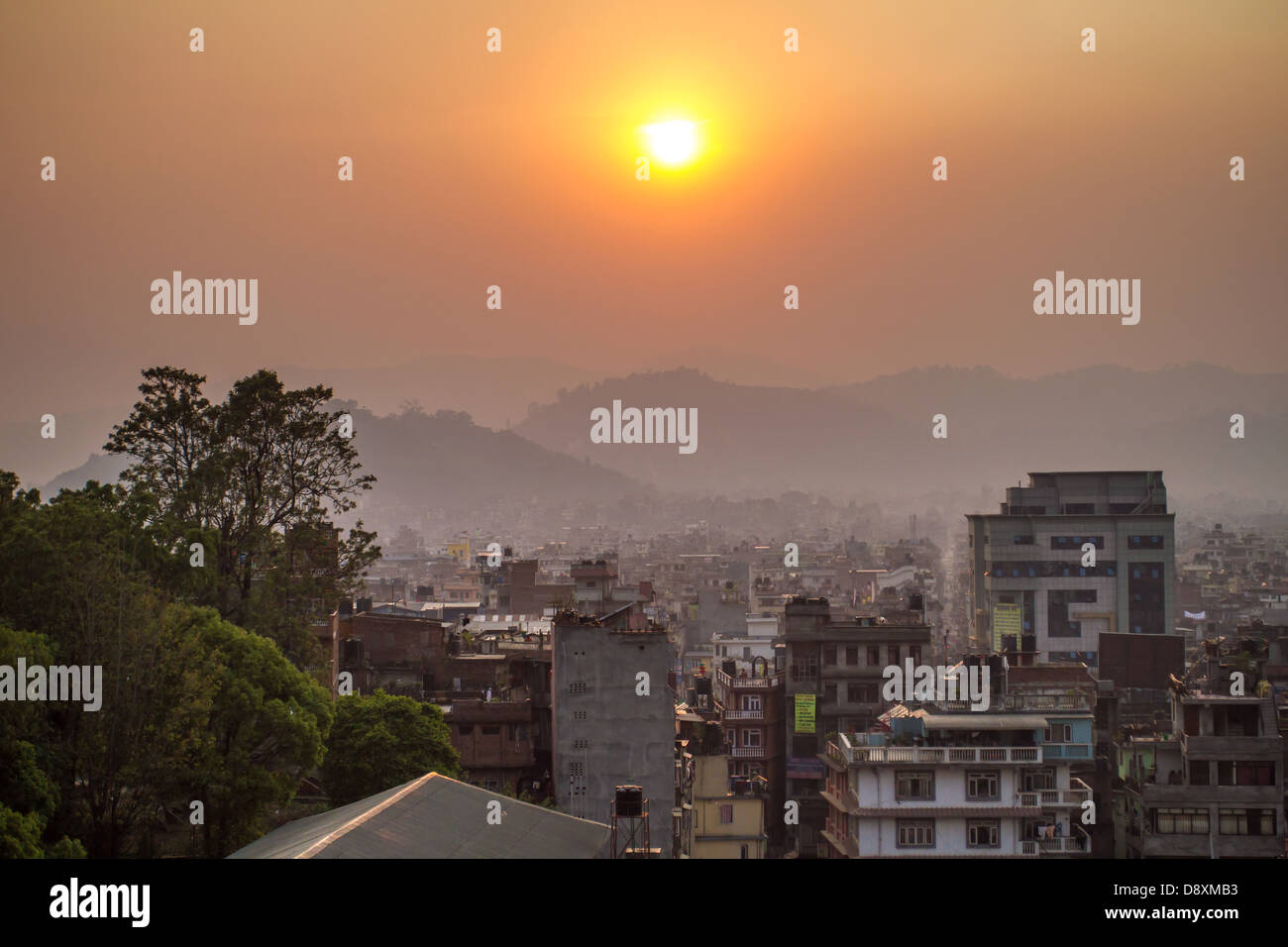 Draufsicht von Kathmandu, Nepal Stockfoto