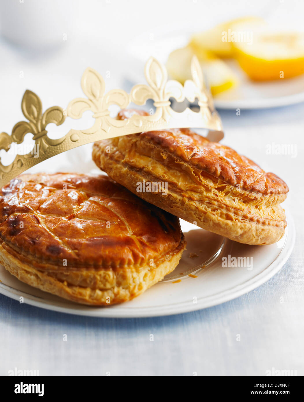 Einzelnen fettarme Mandelpaste Galettes des rois Stockfoto