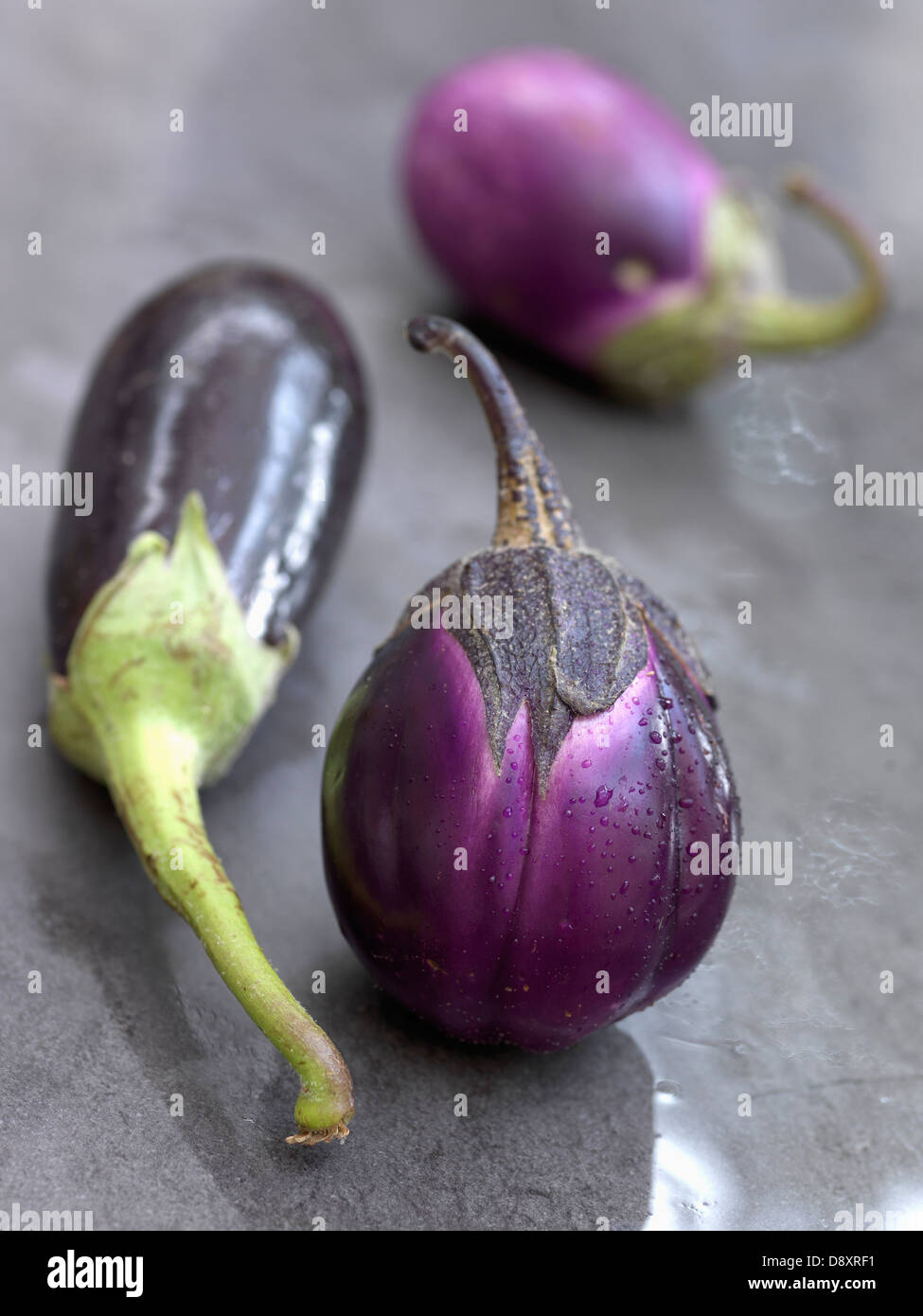 Verschiedene Sorten von Auberginen Stockfoto