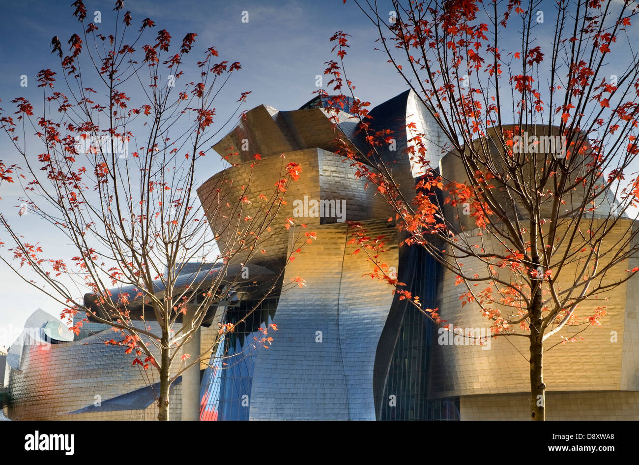 Guggenheim-Museum für Kunst. Ansicht von vorne. Bilbao. Euskadi. Baskisches Land. Spanien, Europa Stockfoto