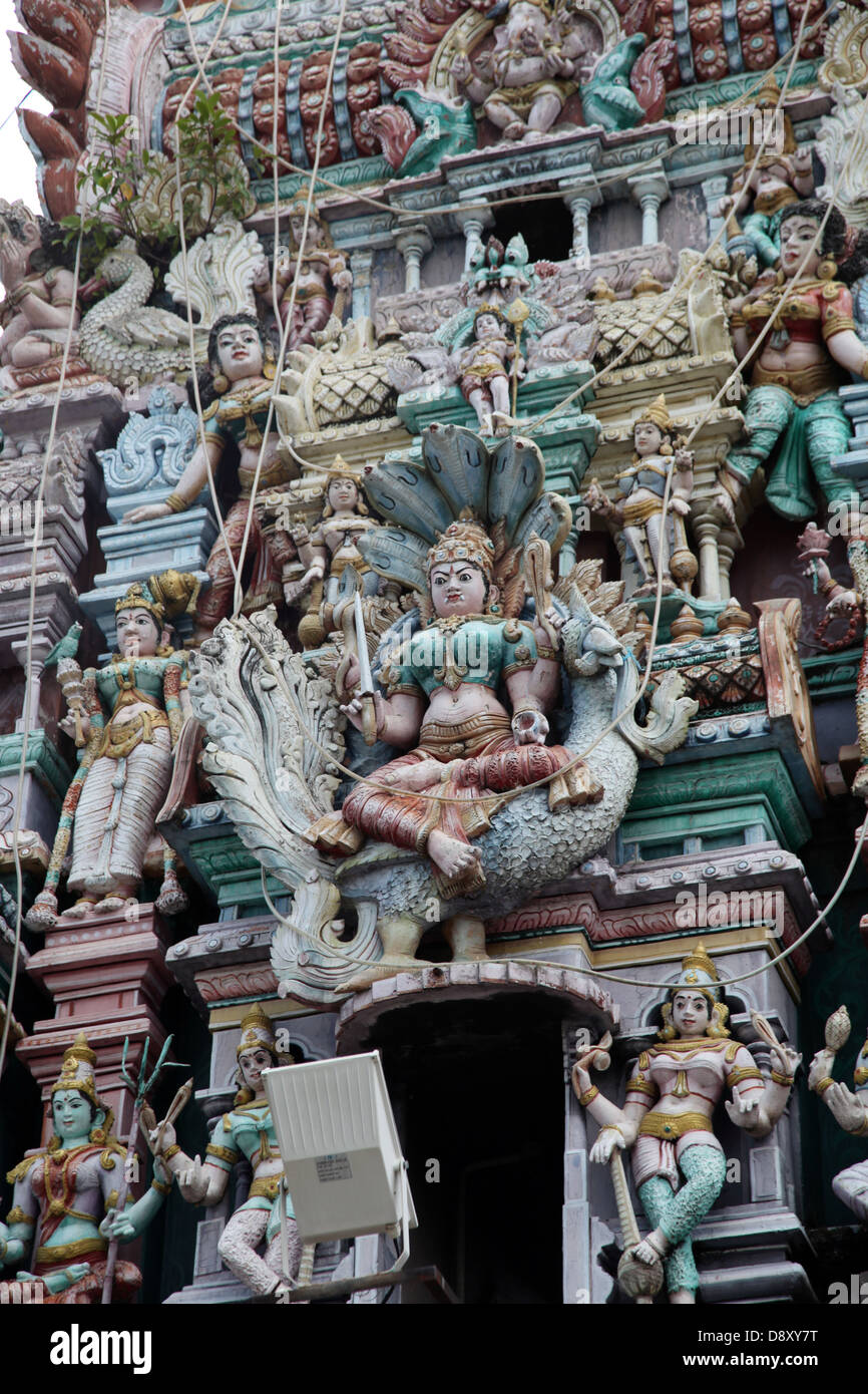 Es ist ein Foto von einem Hindu-Tempel in Penang in Malaysia. Es ist ein Ort, um die Götter der Hindus beten. Eine Religion aus Indien Stockfoto