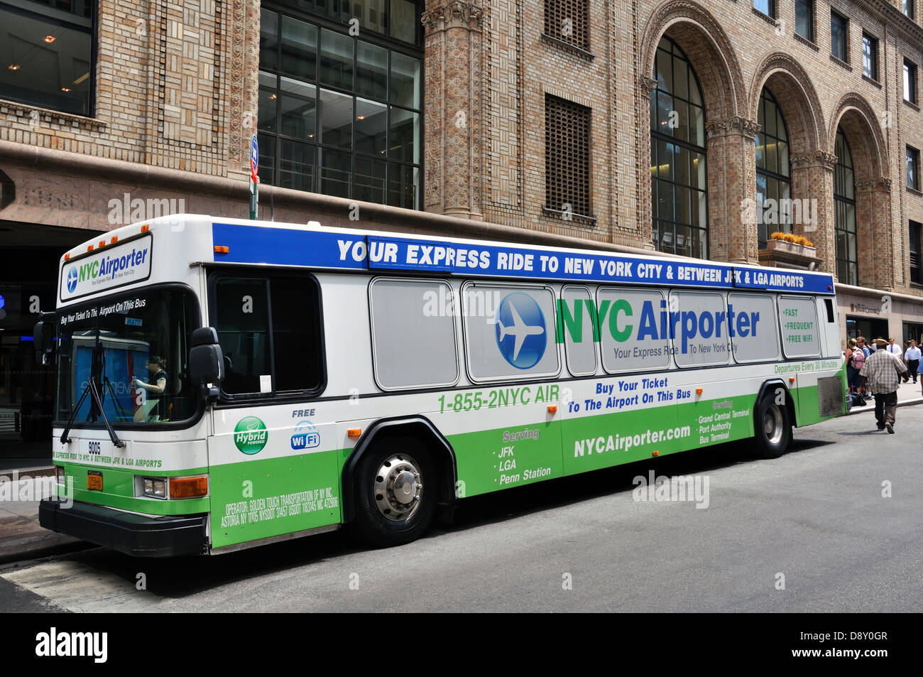 Flughafen Shuttle-express-Bus, New York City, USA Stockfoto