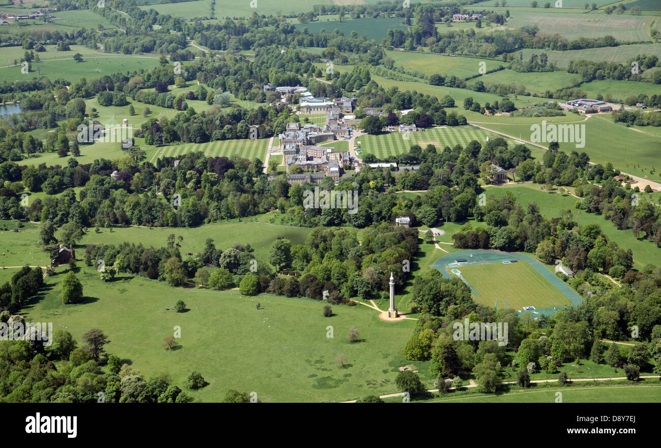 Luftaufnahme von Stowe School in Buckinghamshire Stockfoto