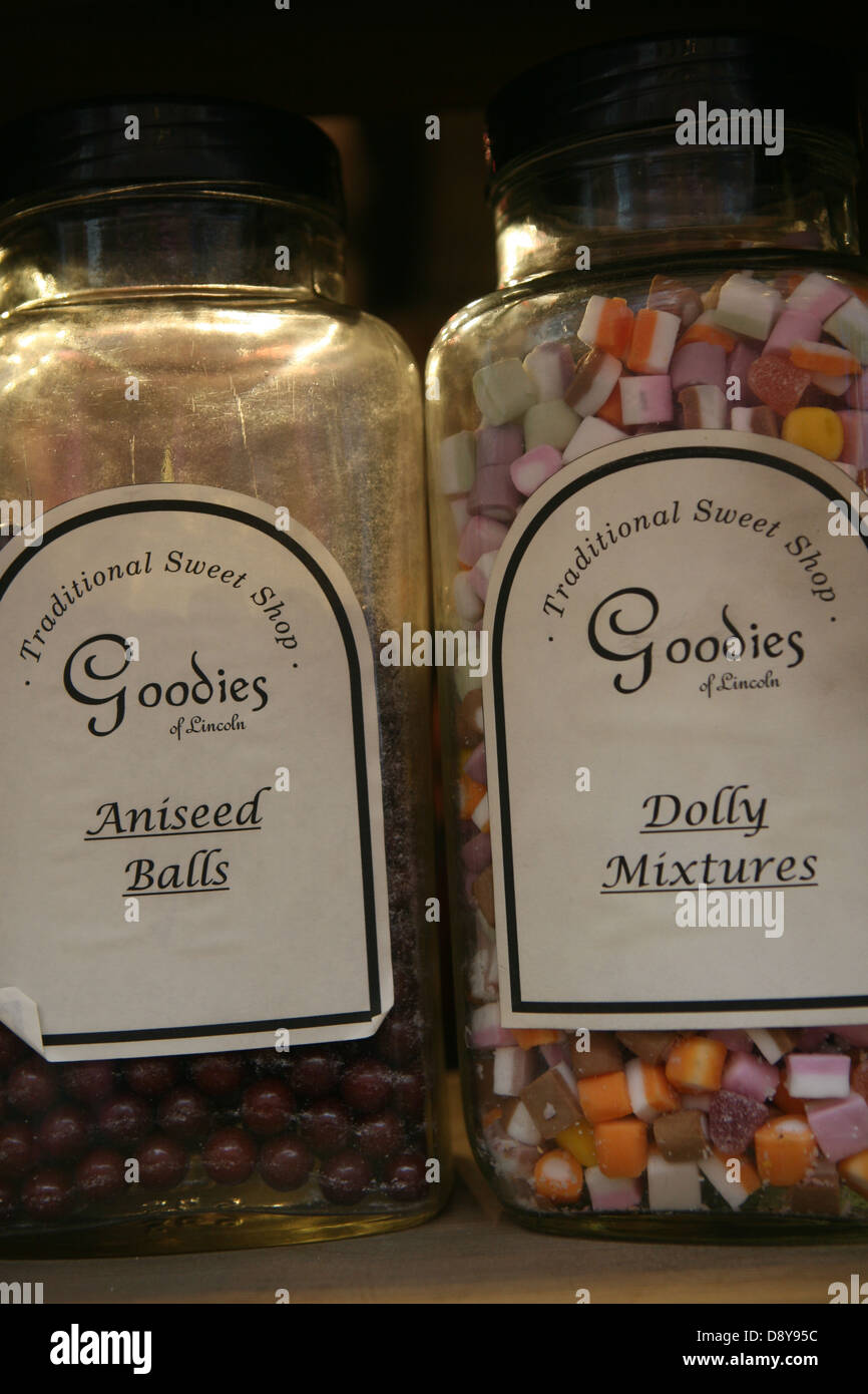 Süßigkeiten und Süßwaren in einem Glas Stockfoto