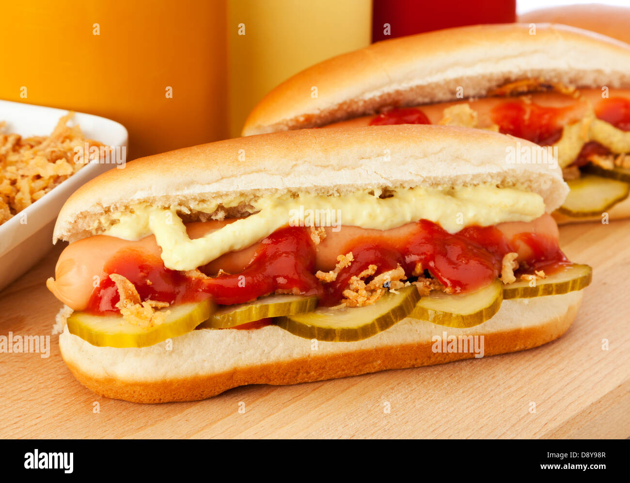 Dänische Hot Dogs Stockfoto