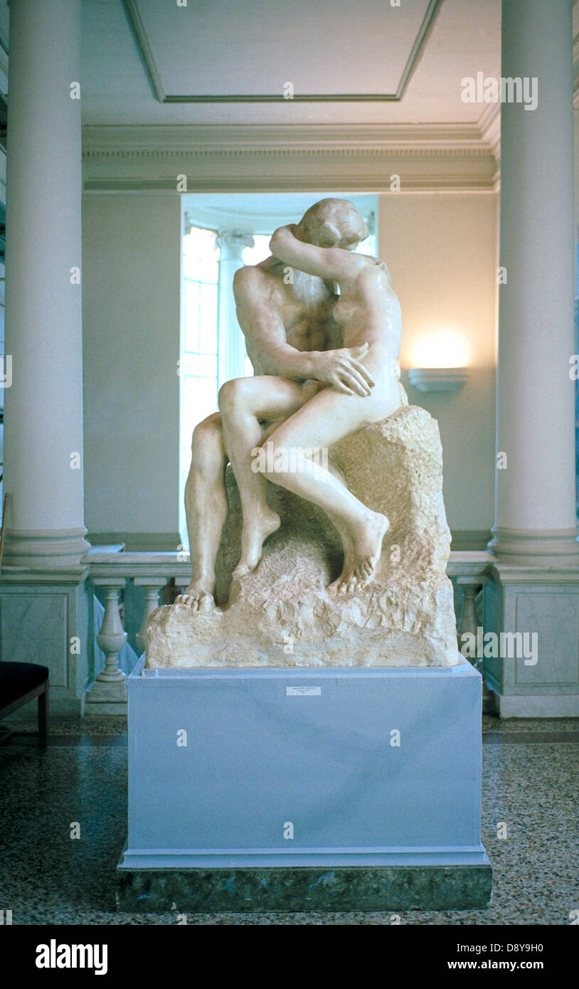 Der Kuss von Rodin - eine Version in das Musée des Beaux-Arts, Nizza, Frankreich Stockfoto