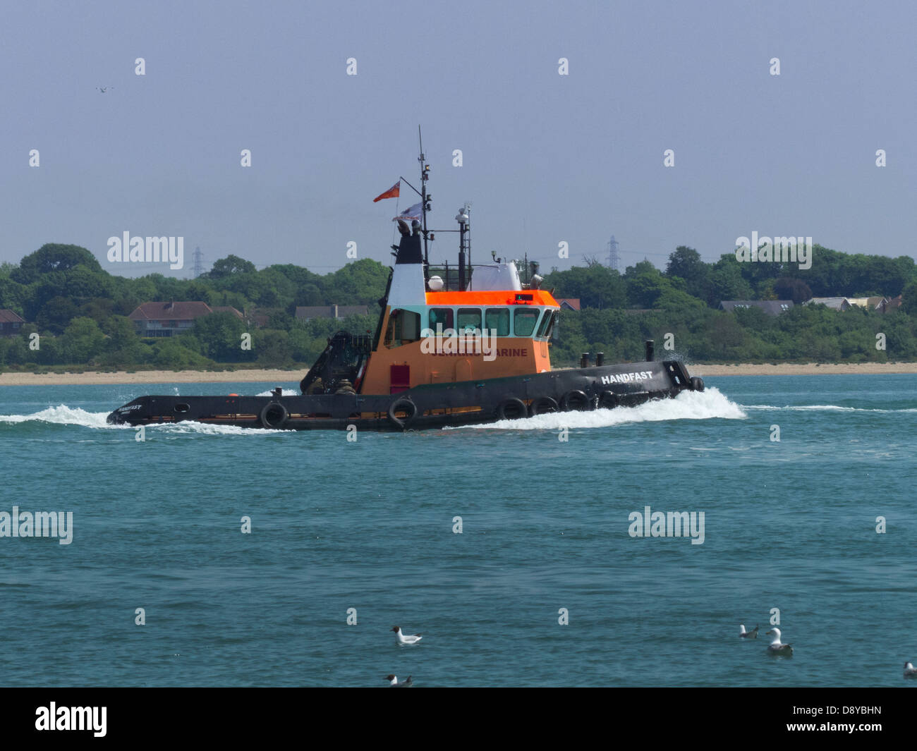 Alte Schlepper Workboat am Southampton Water Stockfoto