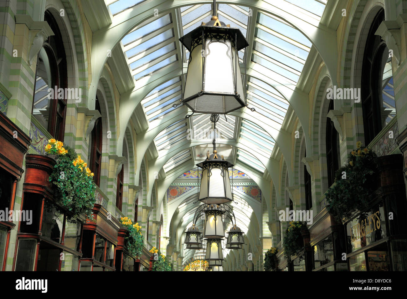 Norwich, Royal Arcade, Detail, Arts and Crafts englische Architektur, Norfolk, England UK Stockfoto